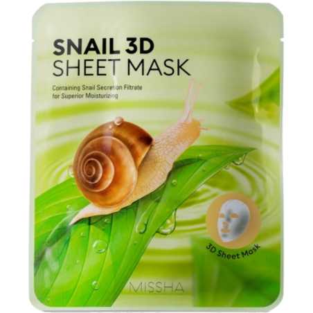 Hydratační pleťová maska se šnečím extraktem Snail 3D (Sheet Mask) Missha - 23 g