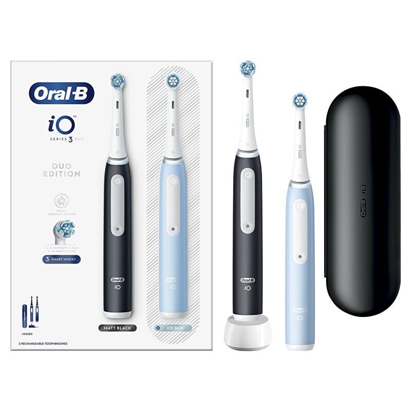 Elektrický kartáček Series iO 3 Duo Black/Ice Blue Oral B - 2 ks Elektrický kartáček Series iO 3 Duo Black/Ice Blue Oral B - 2 ks