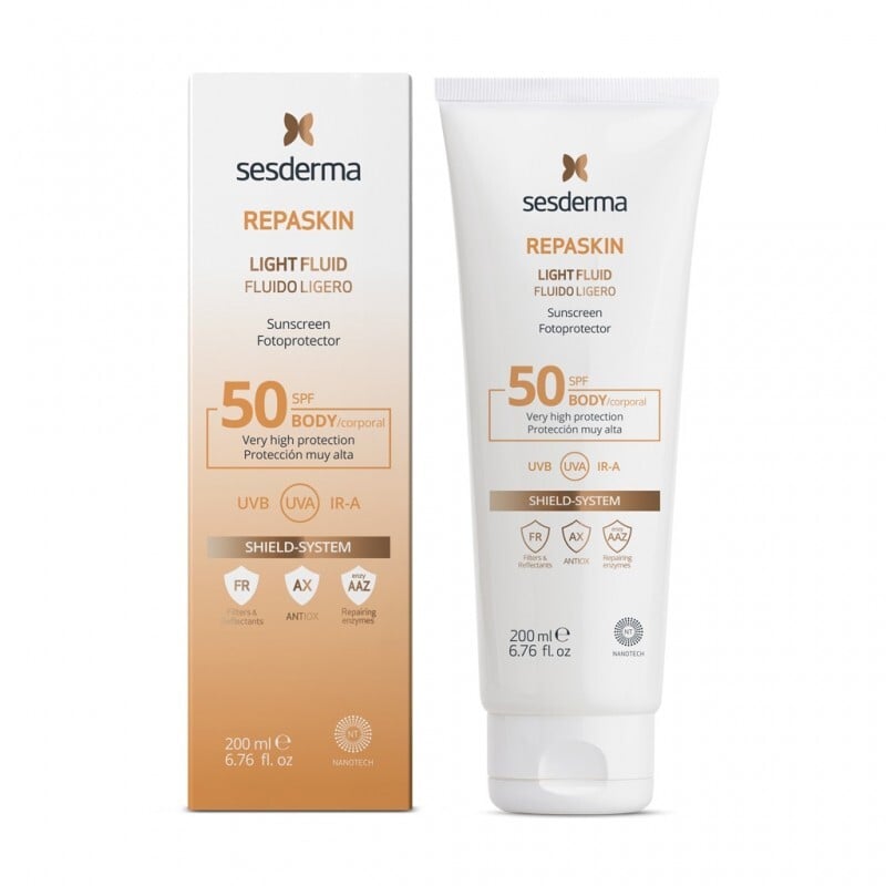 Lehké tělové mléko na opalování SPF 50 Repaskin (Light Fluid Sunscreen) Sesderma - 200 ml Lehké tělové mléko na opalování SPF 50 Repaskin (Light Fluid Sunscreen) Sesderma - 200 ml