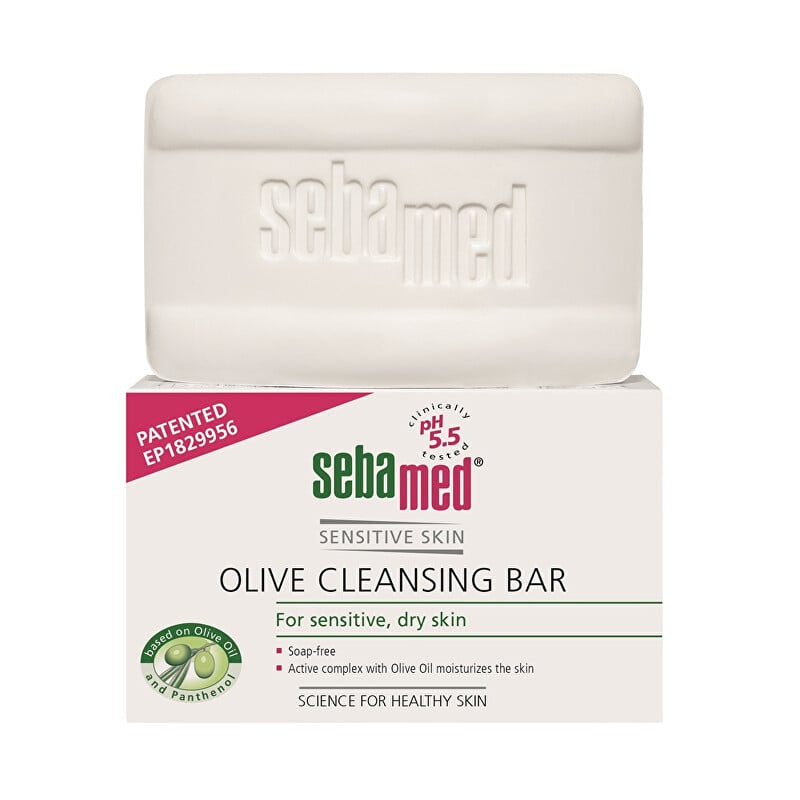 Tuhé mýdlo pro citlivou pokožku Syndet Sensitive Skin (Olive Cleansing Bar) Sebamed - 150 g Tuhé mýdlo pro citlivou pokožku Syndet Sensitive Skin (Olive Cleansing Bar) Sebamed - 150 g