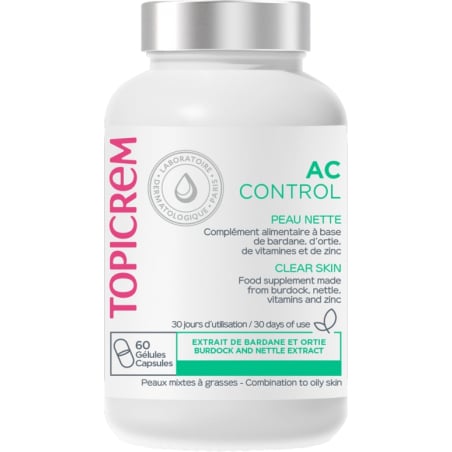 Doplněk stravy pro problematickou pleť se sklonem k akné AC Control (Clear Skin) Topicrem - 60 ks