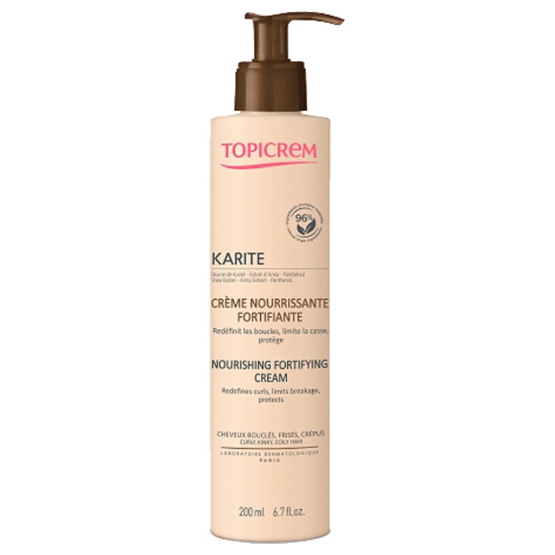Bezoplachová péče pro kudrnaté a krepaté vlasy Karite (Nourishing Fortifying Cream) Topicrem - 200 ml Bezoplachová péče pro kudrnaté a krepaté vlasy Karite (Nourishing Fortifying Cream) Topicrem - 200 ml
