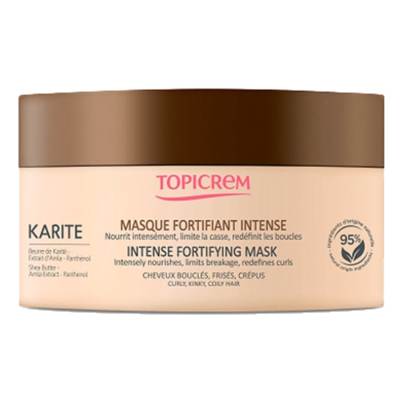 Vyživující a posilující maska pro kudrnaté a krepaté vlasy Karite (Intense Fortifying Mask) Topicrem - 250 ml Vyživující a posilující maska pro kudrnaté a krepaté vlasy Karite (Intense Fortifying Mask) Topicrem - 250 ml