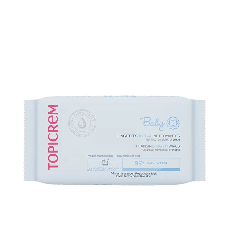 Vlhčené ubrousky pro děti Baby (Cleansing Water Wipes) Topicrem - 60 ks