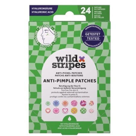 Hydrokoloidní náplasti na akné s kyselinou hyaluronovou Groovy Protect (Anti-Pimple Patches) Wild Stripes - 24 ks