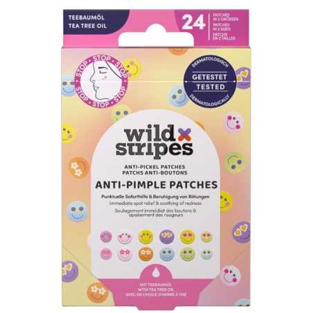 Hydrokoloidní náplasti na akné s tea tree olejem Smile Prevent (Anti-Pimple Patches) Wild Stripes - 24 ks