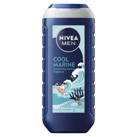 Sprchový gel na pokožku a vlasy Cool Marine (3 in 1 Shower Gel) Nivea - 250 ml
