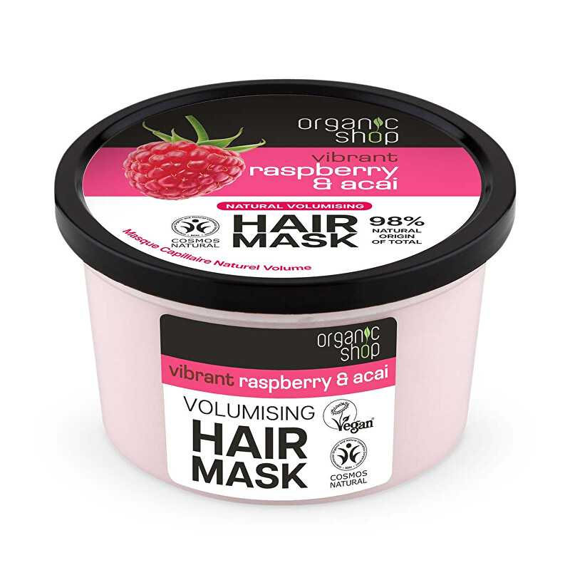 Maska pro objem vlasů Raspberry & Acai (Hair Mask) Organic Shop - 250 ml Maska pro objem vlasů Raspberry & Acai (Hair Mask) Organic Shop - 250 ml