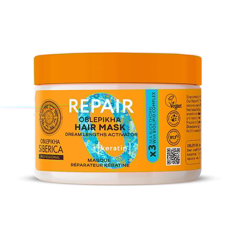 Regenerační maska na vlasy s keratinem Oblepikha (Repair Hair Mask) Natura Siberica - 300 ml Regenerační maska na vlasy s keratinem Oblepikha (Repair Hair Mask) Natura Siberica - 300 ml
