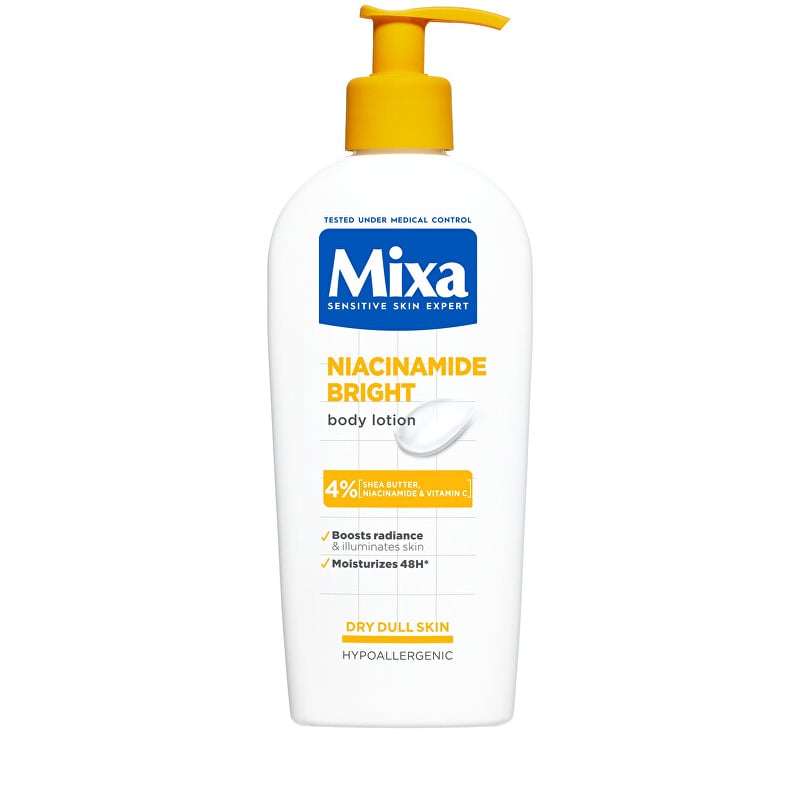 Tělové mléko pro suchou pokožku Niacinamide Bright (Body Lotion) Mixa - 250 ml