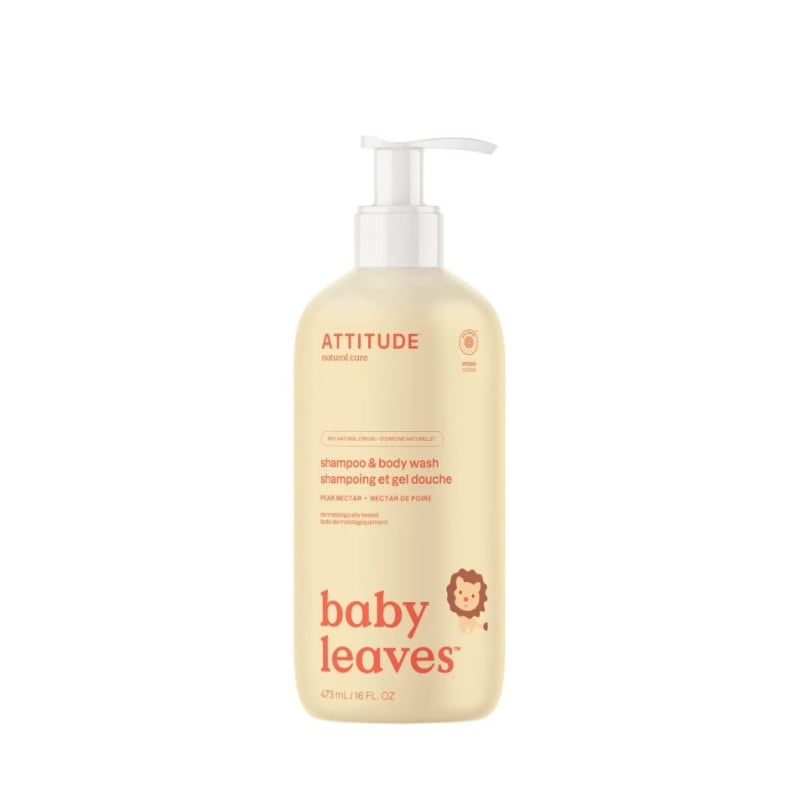 Dětské tělové mýdlo a šampon s vůní hruškové šťávy Baby Leaves (Shampoo & Body Wash) Attitude - 473 ml Dětské tělové mýdlo a šampon s vůní hruškové šťávy Baby Leaves (Shampoo & Body Wash) Attitude - 473 ml