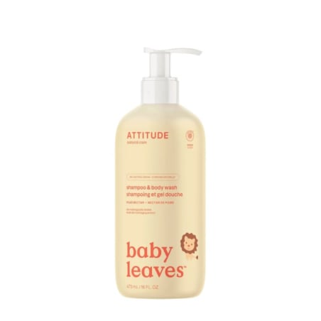 Dětské tělové mýdlo a šampon s vůní hruškové šťávy Baby Leaves (Shampoo & Body Wash) Attitude - 473 ml