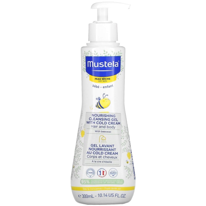 Dětský vyživující čisticí gel se včelím voskem pro suchou pokožku (Nourishing Cleansing Gel with Cold Cream) Mustela - 300 ml Dětský vyživující čisticí gel se včelím voskem pro suchou pokožku (Nourishing Cleansing Gel with Cold Cream) Mustela - 300 ml