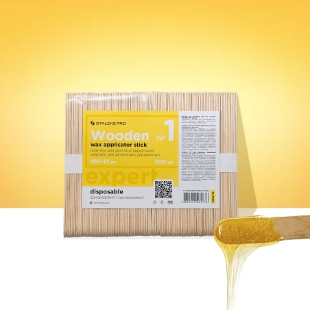 Dřevěná špachtle k aplikaci vosku (Wooden Wax Applicator Stick) STALEKS - 150 x 17 mm