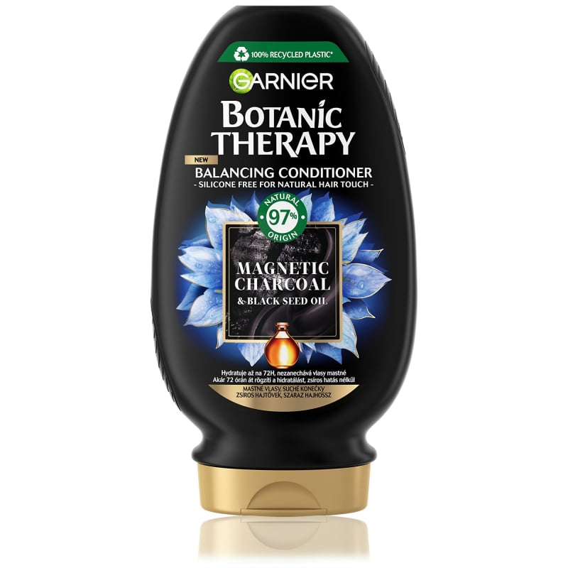 Hydratační kondicionér pro mastné vlasy a suché konečky vlasů Botanic Therapy Magnetic Charcoal Garnier - 200 ml Hydratační kondicionér pro mastné vlasy a suché konečky vlasů Botanic Therapy Magnetic Charcoal Garnier - 200 ml