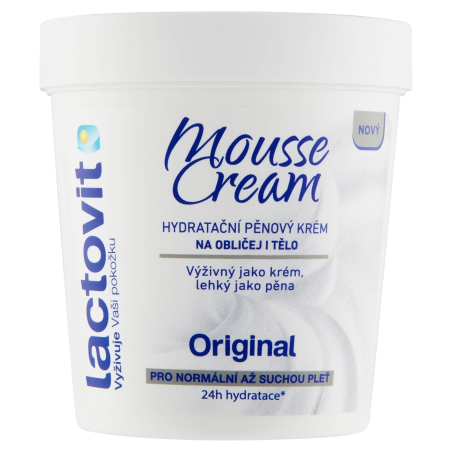 Hydratační pěnový krém na obličej i tělo Original Mousse Cream Lactovit - 250 ml