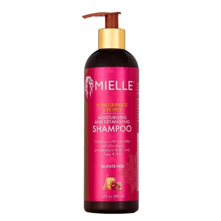 Hydratační šampon pro snadné rozčesávání vlasů Pomegranate & Honey (Moisturizing and Detangling Shampoo) Mielle - 355 ml