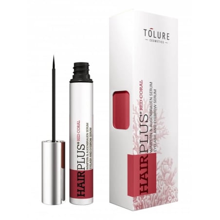 Veganské sérum na řasy a obočí Hairplus Red Coral Tolure Cosmetics - 3 ml