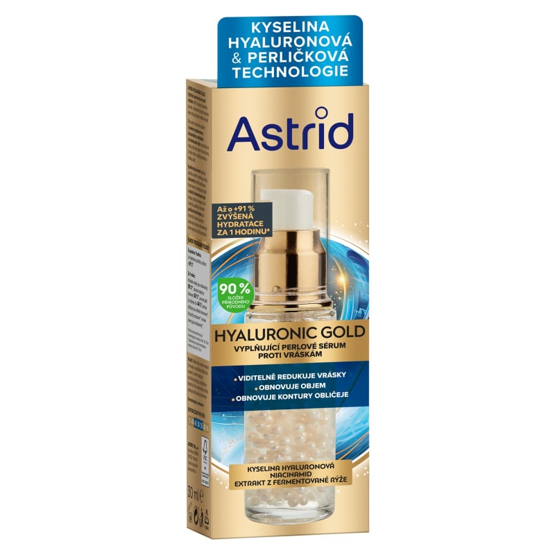 Vyplňující perlové sérum proti vráskám Hyaluronic Gold Astrid - 30 ml Vyplňující perlové sérum proti vráskám Hyaluronic Gold Astrid - 30 ml