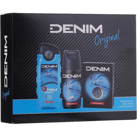 Original / voda po holení 100 ml + deodorant ve spreji 150 ml + sprchový gel Denim - 250 ml