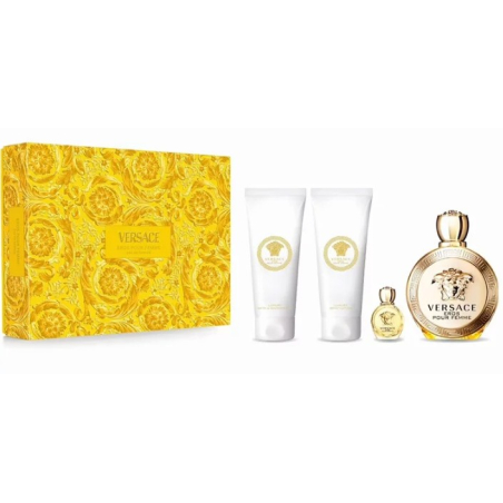 Eros Pour Femme / EDP 100 ml + sprchový gel 100 ml + tělové mléko 100 ml + EDP Versace - 5 ml