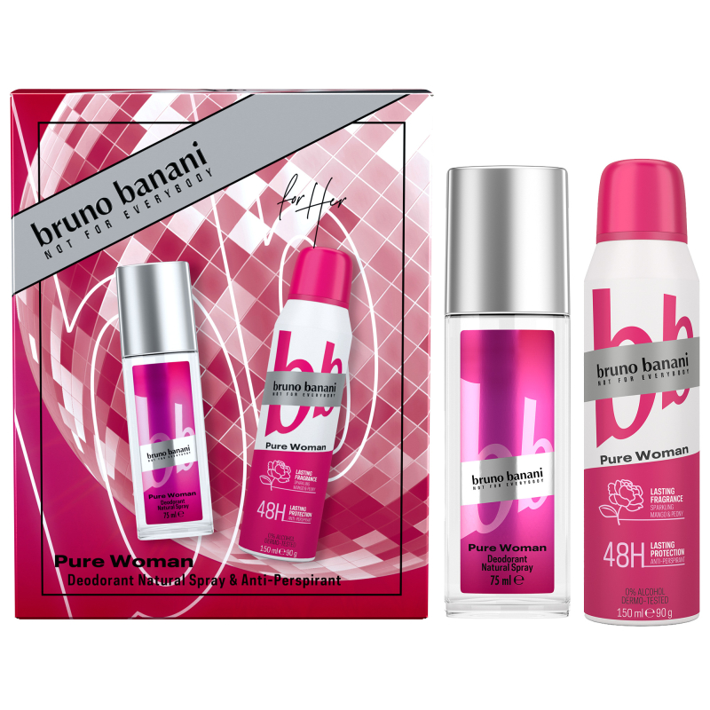 Pure Woman / deodorant s rozprašovačem 75 ml + antiperspirant Bruno Banani - 150 ml