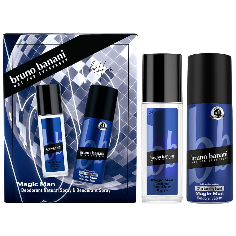 Magic Man / deodorant s rozprašovačem 75 ml + deodorant ve spreji Bruno Banani - 150 ml Magic Man / deodorant s rozprašovačem 75 ml + deodorant ve spreji Bruno Banani - 150 ml