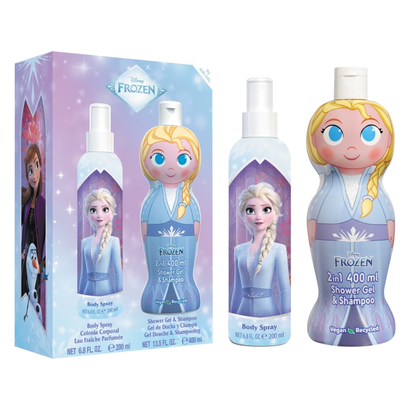 Disney Frozen / tělový sprej 200 ml + sprchový gel a šampon 2v1 EP Line - 400 ml Disney Frozen / tělový sprej 200 ml + sprchový gel a šampon 2v1 EP Line - 400 ml