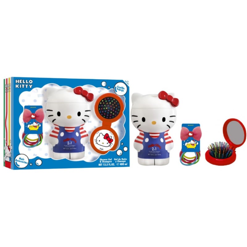 Hello Kitty / sprchový gel a šampon 2v1 400 ml + vlasové doplňky EP Line