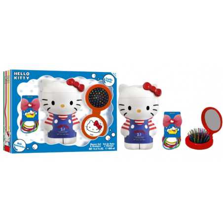 Hello Kitty / sprchový gel a šampon 2v1 400 ml + vlasové doplňky EP Line