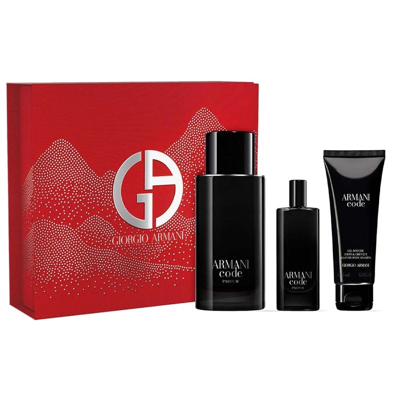 Code Parfum / parfém 125 ml (plnitelný) + sprchový gel 75 ml + parfém Giorgio Armani - 15 ml Code Parfum / parfém 125 ml (plnitelný) + sprchový gel 75 ml + parfém Giorgio Armani - 15 ml