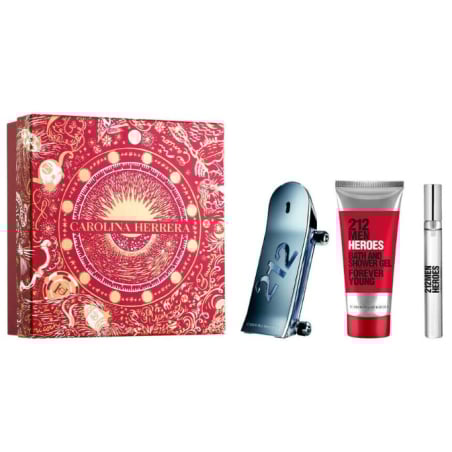 212 Heroes / EDT 90 ml + sprchový gel 100 ml + EDT Carolina Herrera - 10 ml