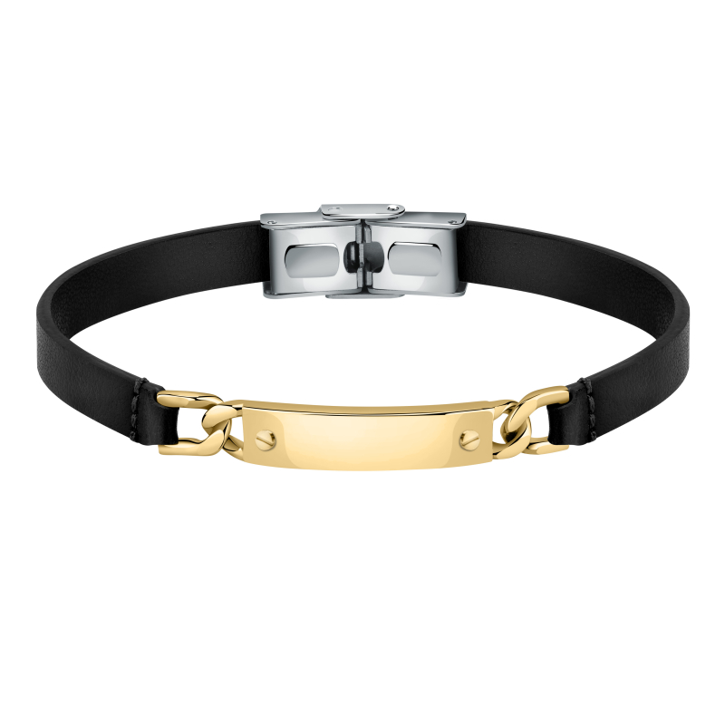 Kožený náramek s pozlacenou ozdobou Moody SQH43 Morellato