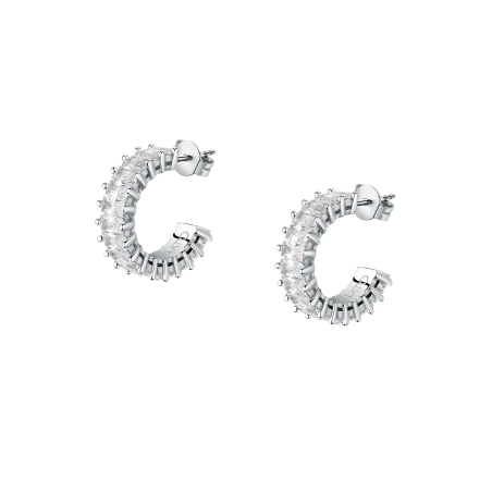 Třpytivé kruhové náušnice se zirkony Baguette SAVP06 Morellato