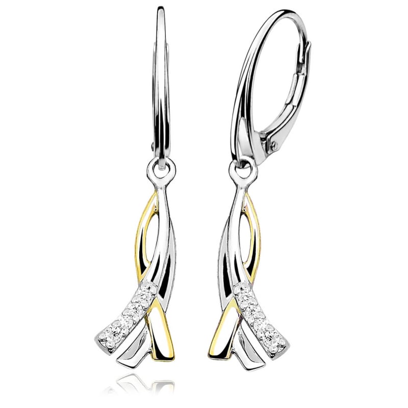 Elegantní stříbrné bicolor náušnice E0001306 Moiss Elegantní stříbrné bicolor náušnice E0001306 Moiss