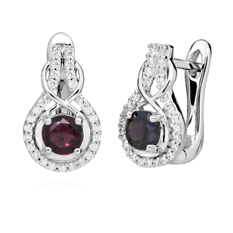 Třpytivé stříbrné náušnice s granátem EG000129 Moiss Třpytivé stříbrné náušnice s granátem EG000129 Moiss