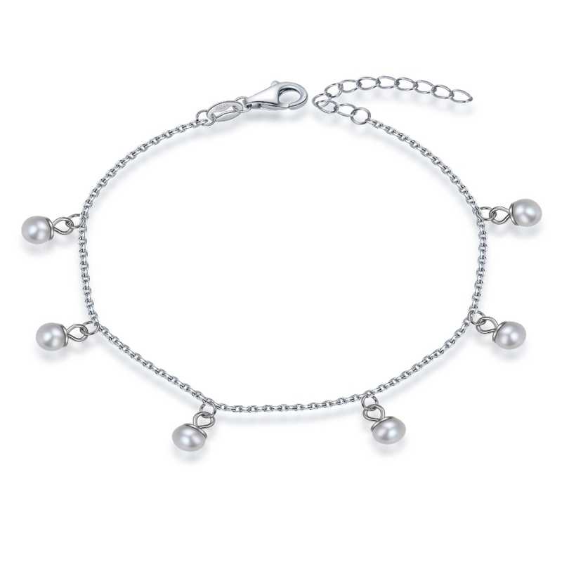 Překrásný stříbrný náramek s perličkami BP000022 Moiss