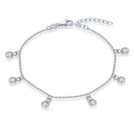Překrásný stříbrný náramek s perličkami BP000022 Moiss