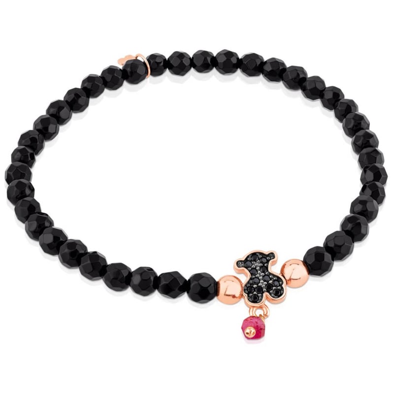 Onyxový náramek s medvídkem Motif 314931650-S Tous Onyxový náramek s medvídkem Motif 314931650-S Tous