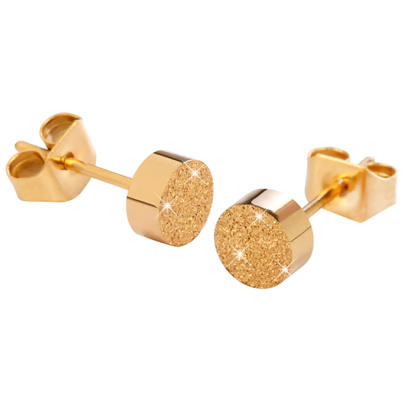 Třpytivé pozlacené náušnice pecky KE-004 Troli Třpytivé pozlacené náušnice pecky KE-004 Troli