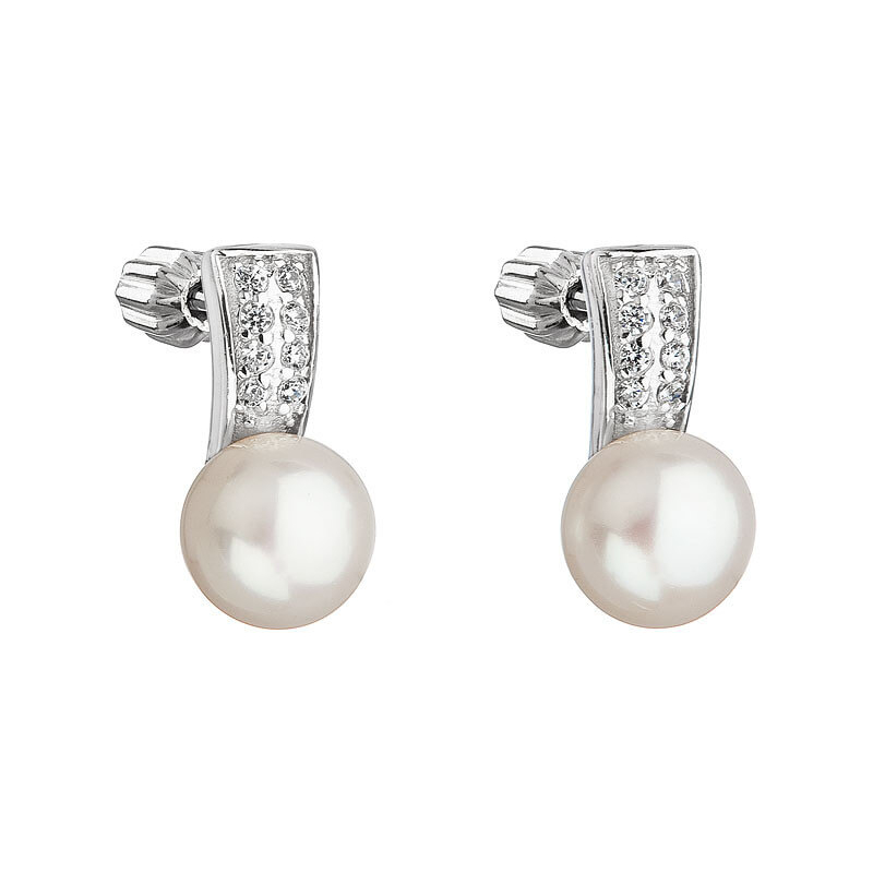 Stříbrné náušnice s perlou Pavona 21001.1 bílá Evolution Group