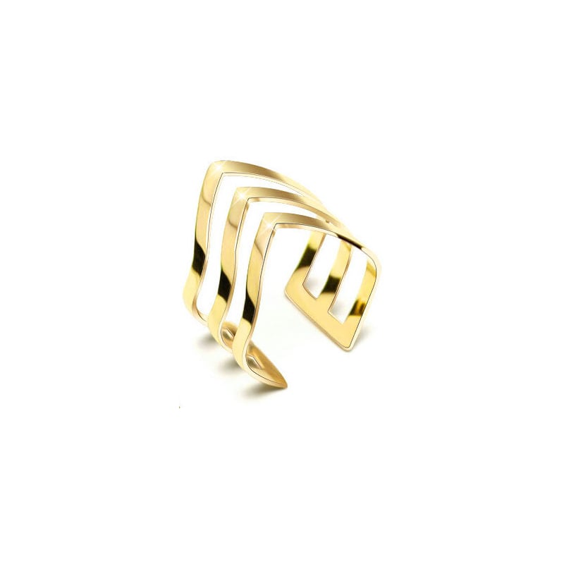 Trojitý pozlacený prsten z oceli Troli Trojitý pozlacený prsten z oceli Troli