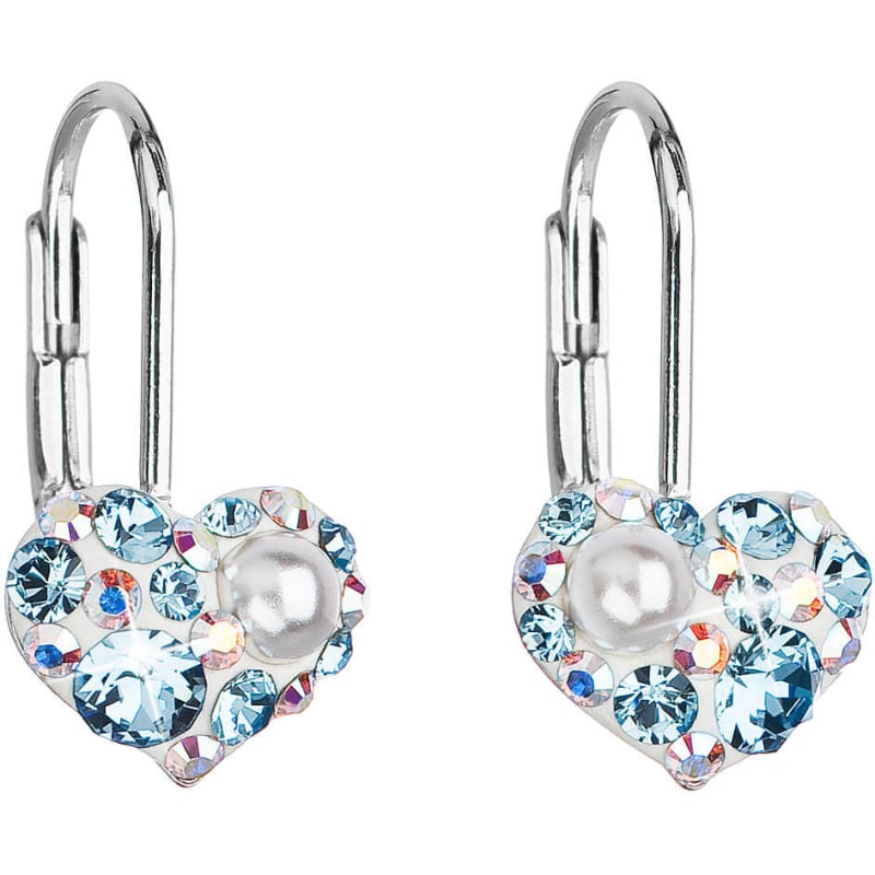 Srdíčkové náušnice s krystaly Swarovski 31125.9 aqua Evolution Group Srdíčkové náušnice s krystaly Swarovski 31125.9 aqua Evolution Group