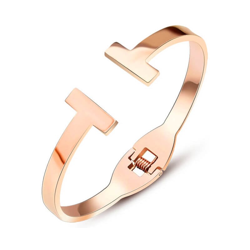 Luxusní růžově pozlacený náramek pro ženy Troli