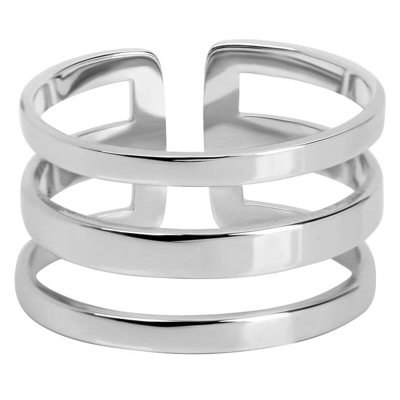 Stylový trojitý prsten z oceli Troli Stylový trojitý prsten z oceli Troli