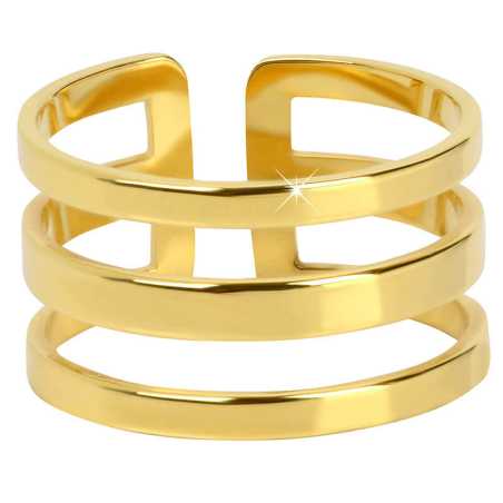 Stylový trojitý prsten z pozlacené oceli Troli