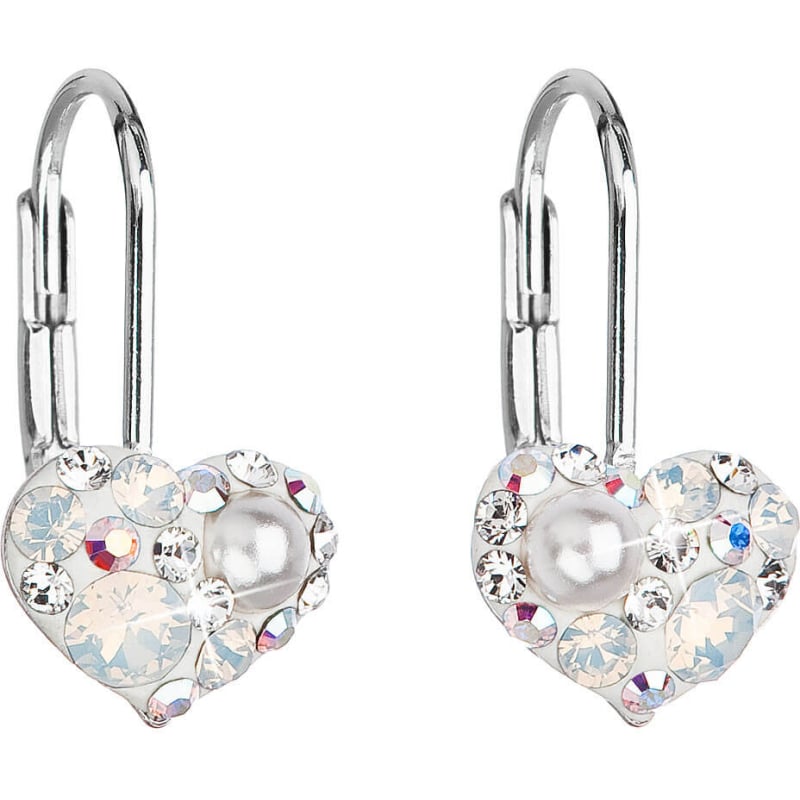 Srdíčkové náušnice s krystaly Swarovski 31125.9 white Evolution Group Srdíčkové náušnice s krystaly Swarovski 31125.9 white Evolution Group