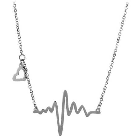 Originální ocelový náhrdelník Srdeční tep KNSC-253 Troli