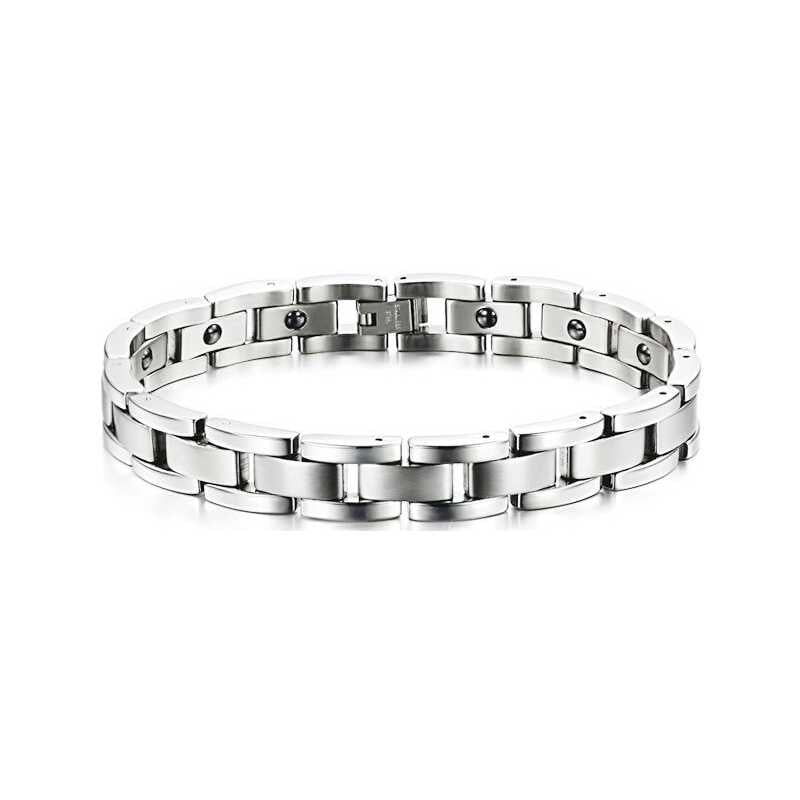 Pánský ocelový náramek s energetickými magnety Troli