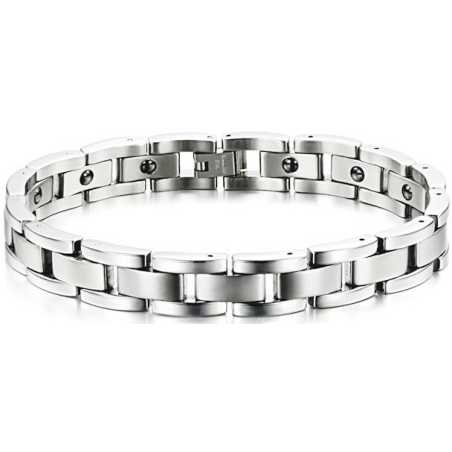 Pánský ocelový náramek s energetickými magnety Troli